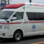 【救急車】JA共済連長野から寄贈された千曲坂城消防本部の救急車が緊急走行で長野市方面へ