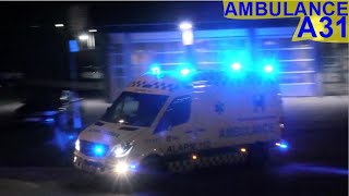 falck HILLERØD AMBULANCE A31 i udrykning rettungsdienst auf Einsatzfahrt 緊急走行 救急車