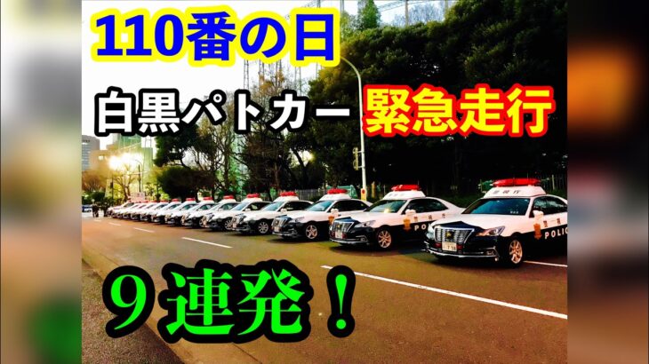 【110番の日】白黒パトカー 緊急走行 9連発！！