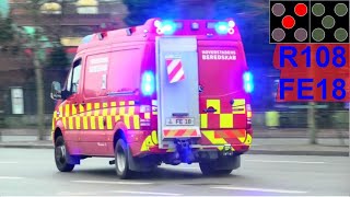 hovedstadens beredskab ST.H TRAFIKULYKKE brandbil i udrykning Feuerwehr auf Einsatzfahrt 緊急走行 消防車