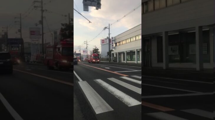 亀岡消防署　消防車2台続けて緊急走行‼️