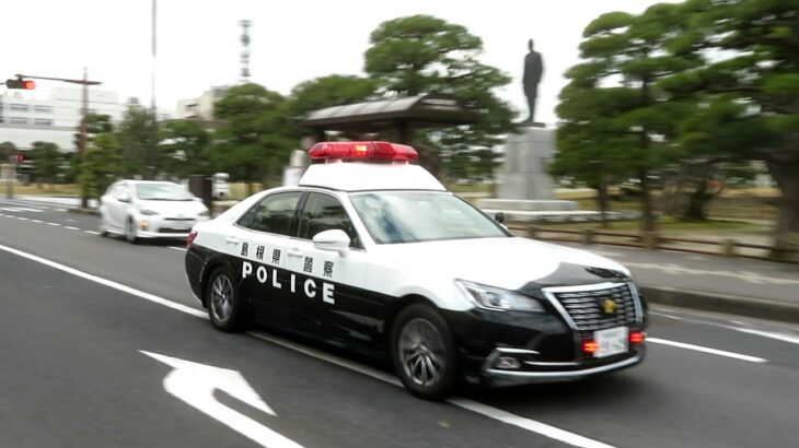 島根県警パトカー緊急走行 松江城　Japanese Police Car