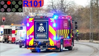 hovedstadens beredskab ST.C ABA PARKEINGSKÆLDER brandbil i udrykning fire trucks respond 緊急走行 消防車