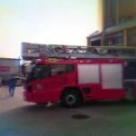 久留米広域消防本部久留米消防署の梯子車の緊急走行