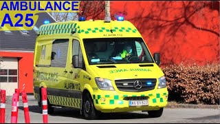 falck LYNGBY AMBULANCE A25 ambulance i udrykning rettungsdienst auf Einsatzfahrt 緊急走行 救急車