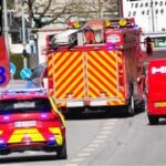 roskilde brandvæsen ST.RO ABA ERHVERV brandbil i udrykning Feuerwehr auf Einsatzfahrt 緊急走行 消防車