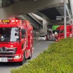 【福岡市消防局】東区多の津の建物火災に緊急走行で集結する車両