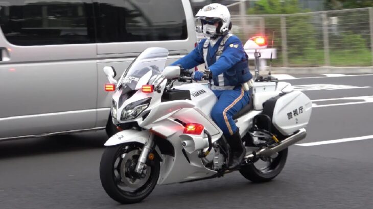 白バイ（FJR1300P）緊急走行・取締りの瞬間！近未来的なサイレン音でスピード違反も信号無視も一時不停止も全員検挙スペシャル！Japanese police motorcycle
