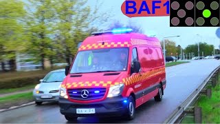 beredskab øst falck ST.BA OLIEFILM brandbil i udrykning Feuerwehr auf Einsatzfahrt 緊急走行 消防車