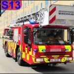 hovedstadens beredskab ST.T SPRINGTÆPPE brandbil i udrykning Feuerwehr auf Einsatzfahrt 緊急走行 消防車