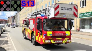 hovedstadens beredskab ST.T SPRINGTÆPPE brandbil i udrykning Feuerwehr auf Einsatzfahrt 緊急走行 消防車