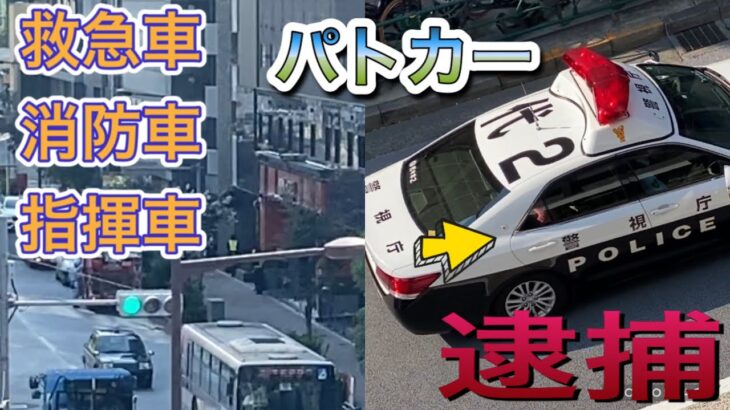 救急車　消防車　パトカー　逮捕　事件　現場に緊張が走る！！！