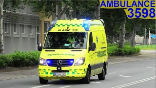 ambulance syd ESBJERG AMBULANCE 3598 i udrykning rettungsdienst auf Einsatzfahrt 緊急走行 救急車