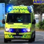 ambulance syd ESBJERG AMBULANCE 3598 i udrykning rettungsdienst auf Einsatzfahrt 緊急走行 救急車