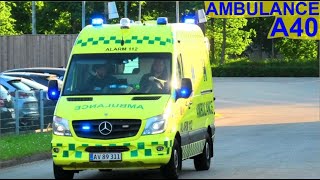 falck TÅSTRUP AMBULANCE A40 i udrykning rettungsdienst auf Einsatzfahrt 緊急走行 救急車