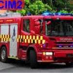 østjyllands brandvæsen ST.CI ABA KONTORHUS brandbil i udrykning Feuerwehr auf Einsatzfahrt 緊急走行 消防車