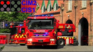 østjyllands brandvæsen ST.CI ABA PLEJEHJEM brandbil i udrykning Feuerwehr auf Einsatzfahrt 緊急走行 消防車