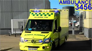 responce HORSENS AMBULANCE 3456 ambulance i udrykning rettungsdienst auf Einsatzfahrt 緊急走行 救急車