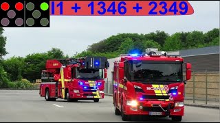 sydvestjysk brandvæsen falck ESBJERG ABA BEBOELSE  brandbil i udrykning fire trucks respond 緊急走行 消防車
