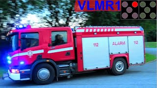 trekantsområdets brandvæsen ST.VL ABA BEBOELSE brandbil i udrykning fire trucks respond 緊急走行 消防車