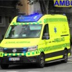 ambulance syd ESBJERG AMBULANCE 3474 i udrykning rettungsdienst auf Einsatzfahrt 緊急走行 救急車