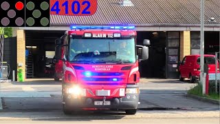 nordjyllands beredskab ÅLBORG ABA KONTORHUS brandbil i udrykning Feuerwehr auf Einsatzfahrt 緊急走行 消防車