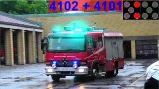 tordenbyge udløser 3 X ABA I ÅLBORG nordjyllands beredskab brandbil i udrykning 緊急走行 消防車