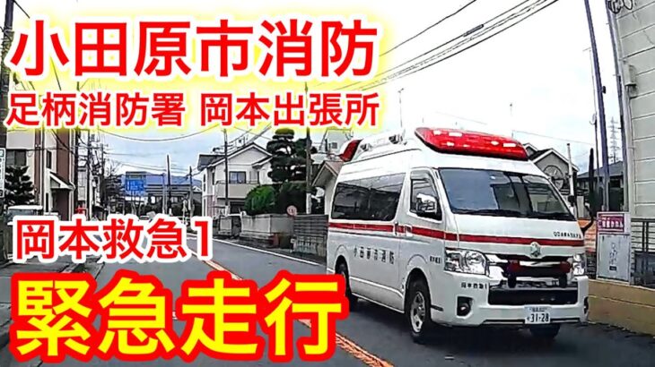 【岡本救急1】小田原市消防 緊急走行 交差点に進入します