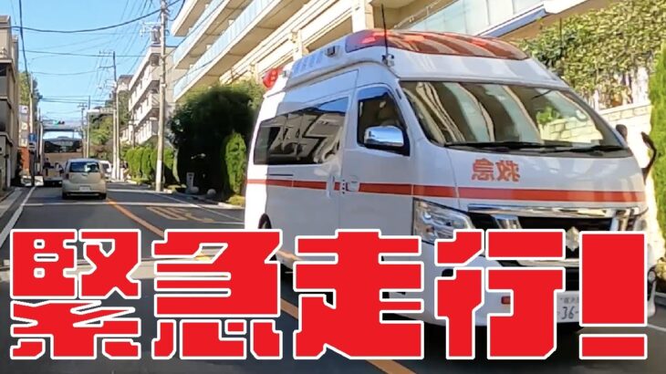 [緊急走行] 4K 横浜消防 サイレンを鳴らしながら緊急走行する救急車