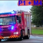 beredskab 4k falck ST.GR + 4K BRAND VILLA brandbil i udrykning Feuerwehr auf Einsatzfahrt 緊急走行 消防車