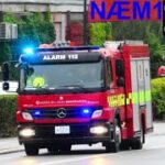 nordsjællands brandvæsen ST.NÆ ILD I BUS brandbil i udrykning Feuerwehr auf Einsatzfahrt 緊急走行 消防車