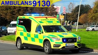premedic KRISTIANSTAD AMBULANS 9130 ambulance i udrykning rettungsdienst auf Einsatzfahrt 緊急走行 救急車
