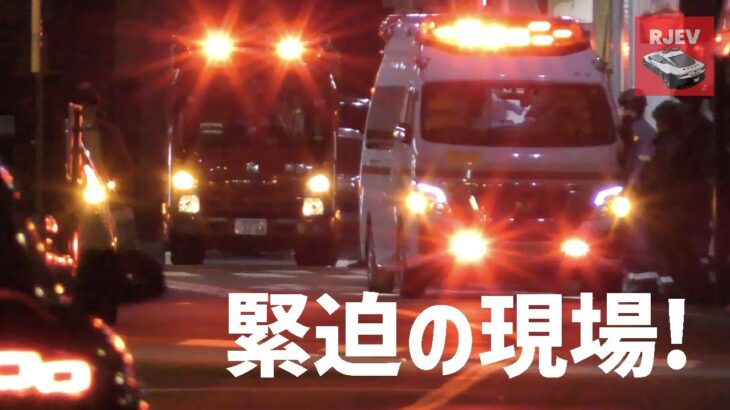 緊迫する現場で何が起こった!? 横浜消防 PA連携出動 出動現場と救急車の緊急走行シーン Ambulance & Fire Truck – Emergency Responding