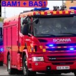 beredskab øst falck ST.BA ABA HOSPITAL brandbil i udrykning Feuerwehr auf Einsatzfahrt 緊急走行 消防車