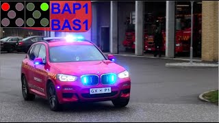 beredskab øst falck ST.BA ABA INSTITUTION brandbil i udrykning Feuerwehr auf Einsatzfahrt 緊急走行 消防車