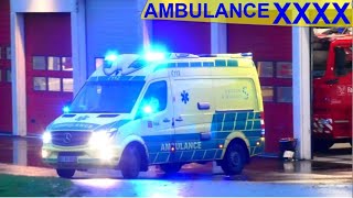 falck KORSØR AMBULANCE XXXX ambulance i udrykning rettungsdienst auf Einsatzfahrt 緊急走行 救急車