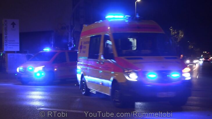Pirna German Red Cross ambulance 83/3 & doctor car responding with martin air horns [GER | 11.2021]