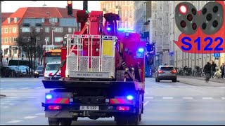 hovedstadens beredskab ST.F BRAND HØJHUS brandbil i udrykning Feuerwehr auf Einsatzfahrt 緊急走行 消防車