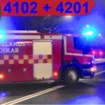 nordjyllands beredskab ÅLBORG BRAND PÅ SKOLE brandbil i udrykning fire truck respond 緊急走行 消防車