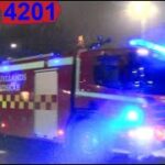 nordjyllands beredskab ÅLBORG BRAND VILLA brandbil i udrykning Feuerwehr auf Einsatzfahrt 緊急走行 消防車