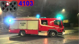 nordjyllands beredskab ÅLBORG ILD CONTEINER brandbil i udrykning Feuerwehr auf Einsatzfahrt 緊急走行 消防車