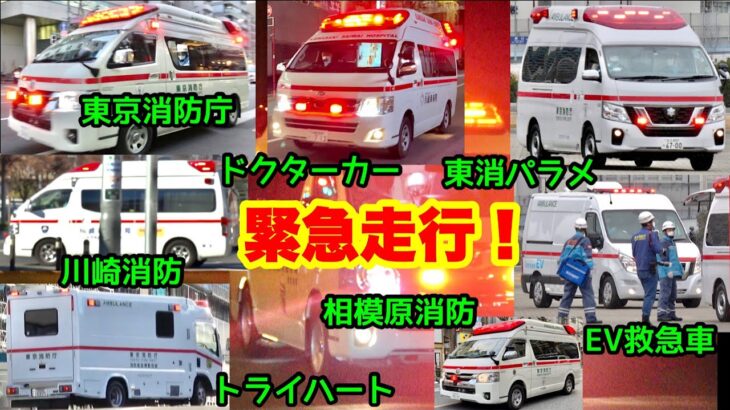 【緊急走行集】特殊救急車やドクターカーなど日本の医療を支える救急車の緊急走行！