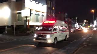 大阪サイレンとパトライトの救急車が2台連続で緊急走行
