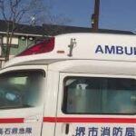 【救急車緊急走行】泉大津市内を海側へ向けて走る、高石救急隊の日産パラメディック