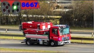 falck hvidovre TAVLEVOGN 8667 brandbil i udrykning Feuerwehr auf Einsatzfahrt 緊急走行 消防車