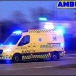 hovedstadens beredskab AMBULANCE A76 i udrykning rettungsdienst auf Einsatzfahrt 緊急走行 救急車