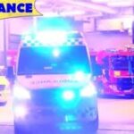 hovedstadens beredskab HVIDOVRE AMBULANCE A76 i udrykning rettungsdienst auf Einsatzfahrt 緊急走行 救急車
