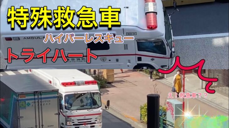 救急車　トライハート　特殊救急車　日本に数台。。レスキュー　救急車　コロナは終わっていない！精鋭部隊　緊急走行！！緊急出動！#救急車　#はたらくくるま