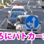 後ろにパトカーが…黄色線で車線変更しちゃうムーヴ キャンバスに緊急走行で追尾し検挙する渋谷署パトカー