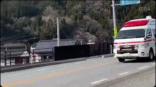 【緊急走行】鳥取県西部消防局　江府救急車　緊急走行！！